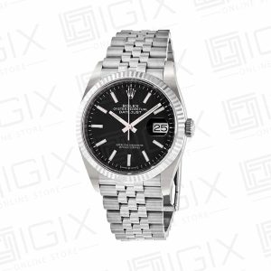 ساعت مردانه رولکس 41mm DateJust کوارتز نقره ای صفحه مشکی