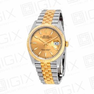 ساعت مردانه رولکس 41mm DateJust کوارتز دو رنگ صفحه طلایی