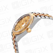 ساعت مردانه رولکس DateJust کوارتز دو رنگ صفحه طلایی