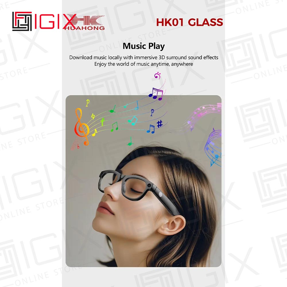 عینک هوشمند دوربین دار با لنز قابل تعویض hk01 glass