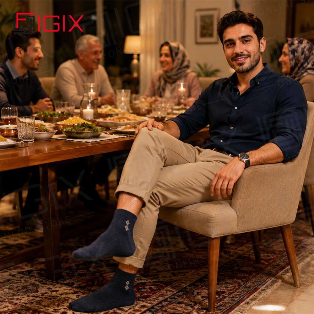 جوراب نیم ساق مردانه هارمونی چند لوزی