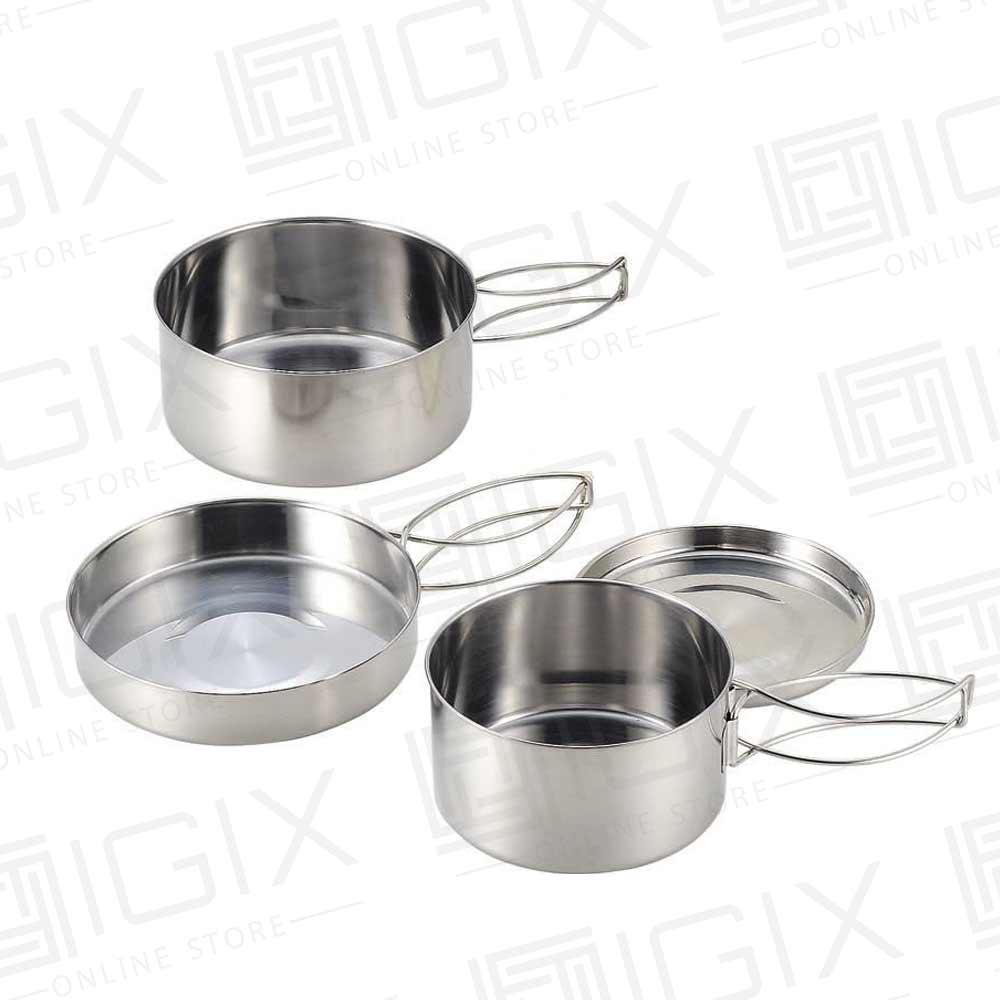 سرویس تابه 4 تکه استیل کمپینگ مدل CW-300