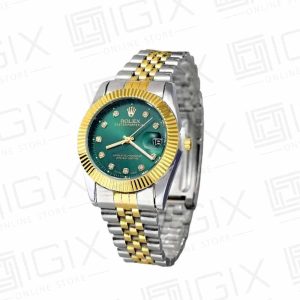 ساعت مردانه رولکس 41mm DateJust کوارتز دو رنگ صفحه سبز