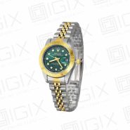 ساعت زنانه رولکس DateJust کوارتز دو رنگ صفحه سبز