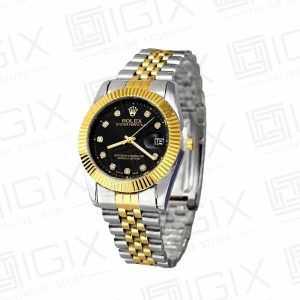 ساعت مردانه رولکس 41mm DateJust کوارتز دو رنگ صفحه مشکی