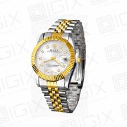 ساعت مردانه رولکس 41mm DateJust کوارتز دو رنگ صفحه سفید
