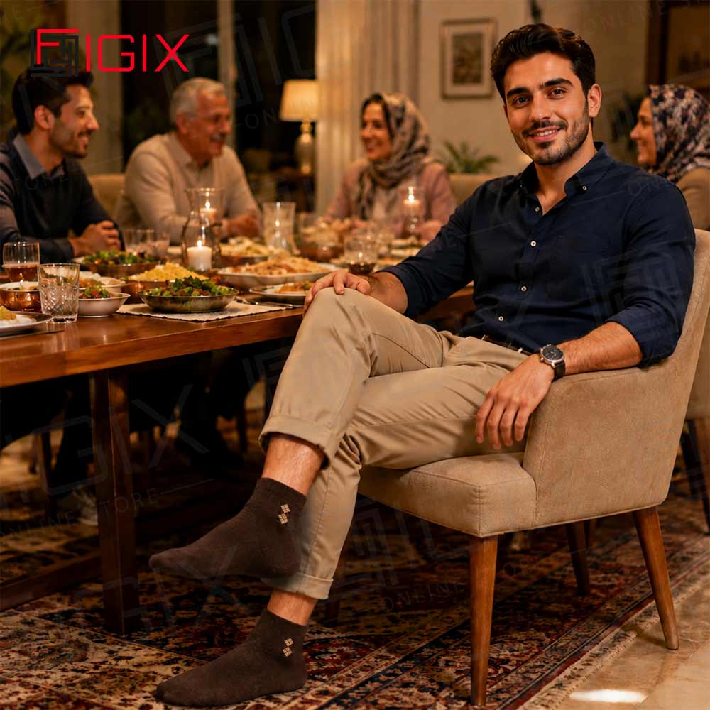 جوراب نیم ساق مردانه هارمونی مدل چند لوزی