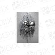 تابلو بوم کنواس کروم آرت مدل چهره کرومی