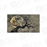 تابلو بوم کنواس مدل ماه و شکوفه