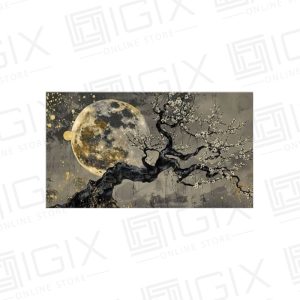 تابلو بوم کنواس مدل ماه و شکوفه