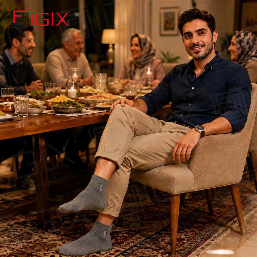 جوراب نیم ساق مردانه هارمونی چند لوزی