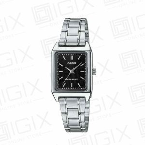 ساعت مچی عقربه ای زنانه کاسیو مدل Casio LTP-V007D-7E نقره ای صفحه مشکی