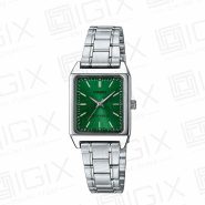 ساعت مچی عقربه ای زنانه کاسیو مدل Casio LTP-V007D-7E نقره ای صفحه سبز