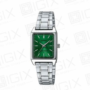 ساعت مچی عقربه ای زنانه کاسیو مدل Casio LTP-V007D-7E نقره ای صفحه سبز