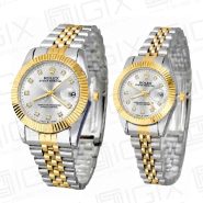 ساعت ست رولکس DateJust کوارتز دو رنگ صفحه نقره ای