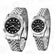 ساعت ست رولکس DateJust کوارتز نقره ای صفحه مشکی
