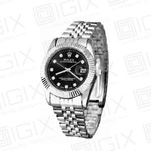 ساعت مردانه رولکس 36mm DateJust کوارتز نقره ای صفحه مشکی