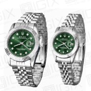 ساعت ست رولکس DateJust کوارتز نقره ای صفحه سبز