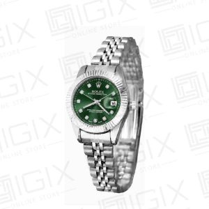 ساعت زنانه رولکس DateJust کوارتز نقره ای صفحه سبز