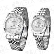 ساعت ست رولکس DateJust کوارتز نقره ای صفحه نقره ای