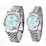 ساعت ست رولکس DateJust کوارتز نقره ای صفحه آبی
